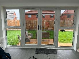 Privacy for overlooked Bifold doors, tinted film to glass