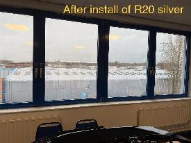 R20 silver mirror finish window film interior solar control