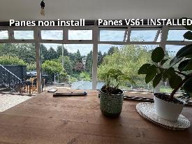 VS61 ultra light sprectral select Sunshield window film ltd during install shrewsbury solar control house home office school, interior view part completed install, solihul, derby, near me