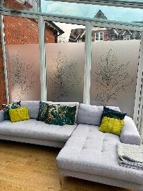 White frost etch privacy window film Redditch install