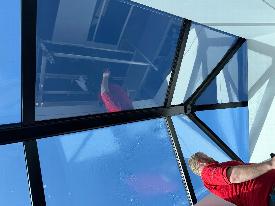 n1020 roof lantern bedworth near coventryduring application of window film, sunshield windowfilm ltd